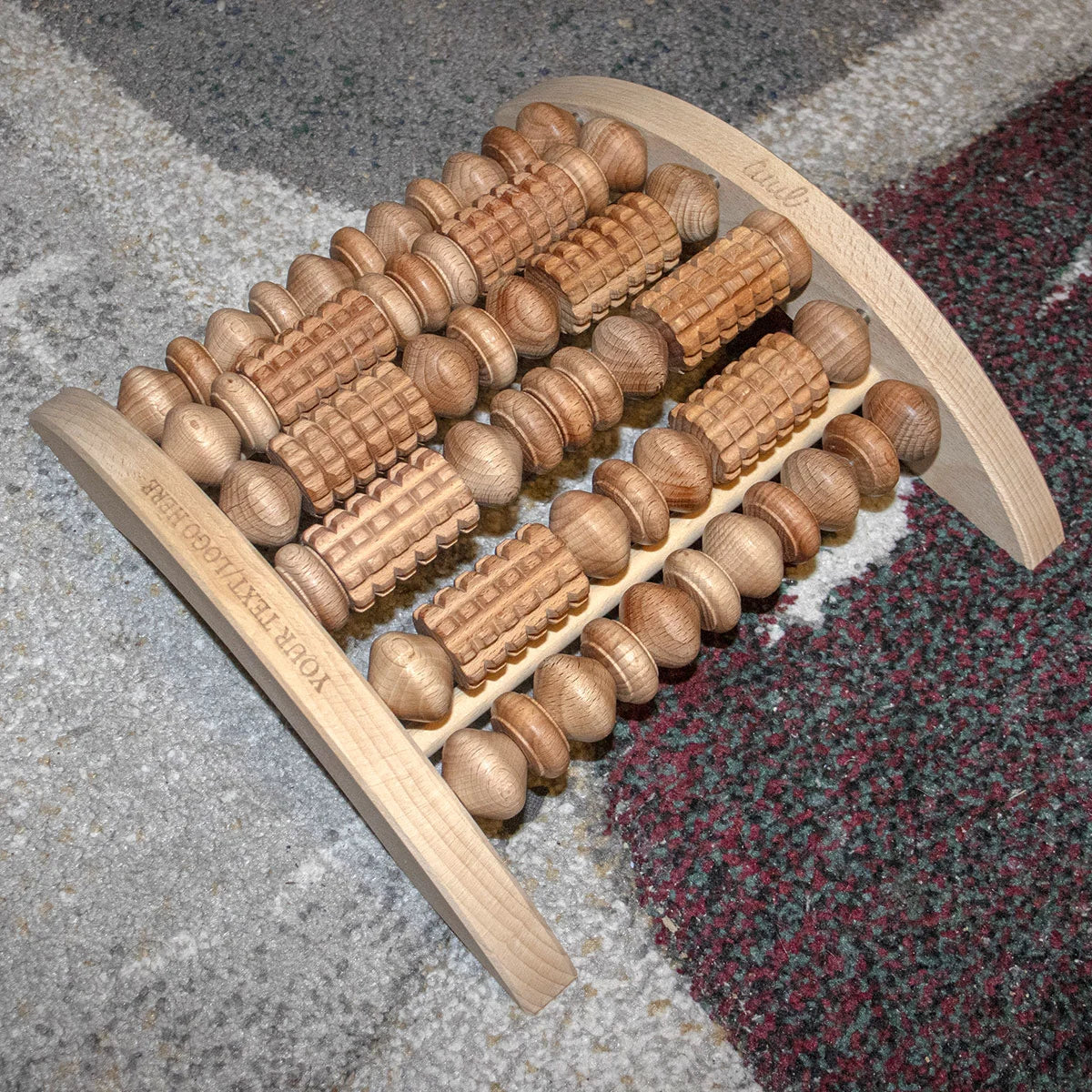 Full Set of Customizable Wooden Foot Massager Options Showcasing Material and Pressure Variations