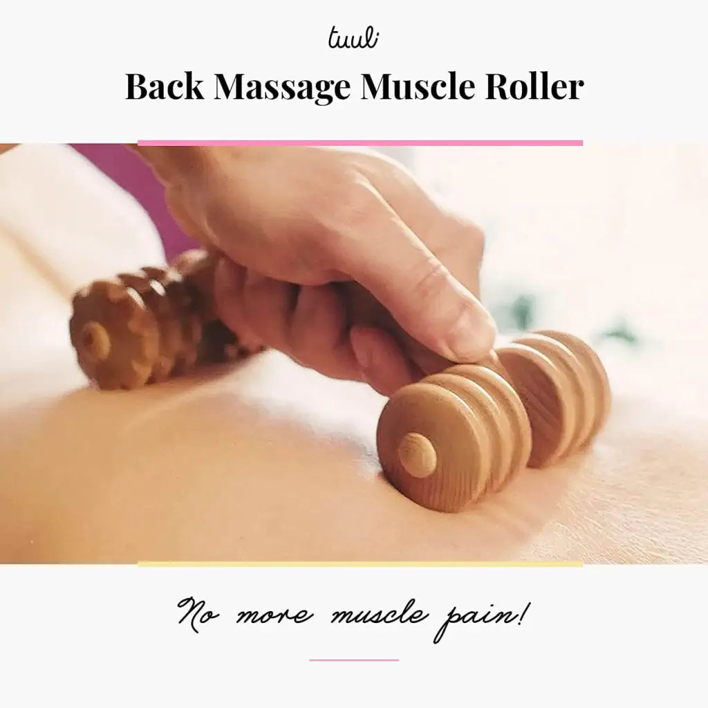 Usage: slow upward strokes on upper back while seated