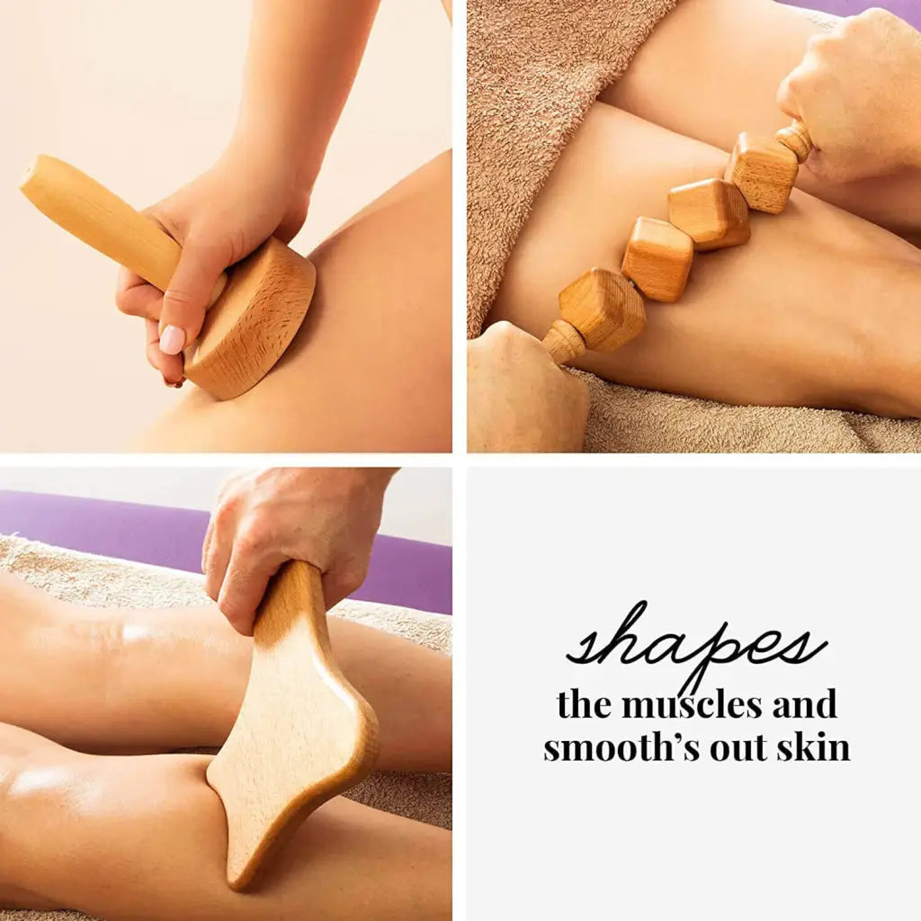 Usage: roller gliding over thigh with slow upward stroke