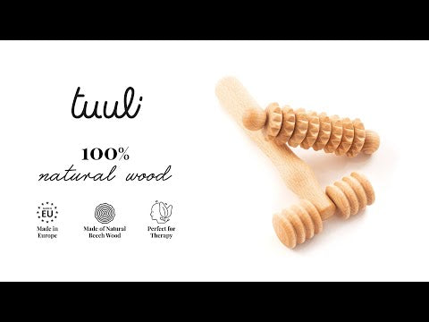 Natural Wood Massage Set - Derma Mini Roller Video on Youtube