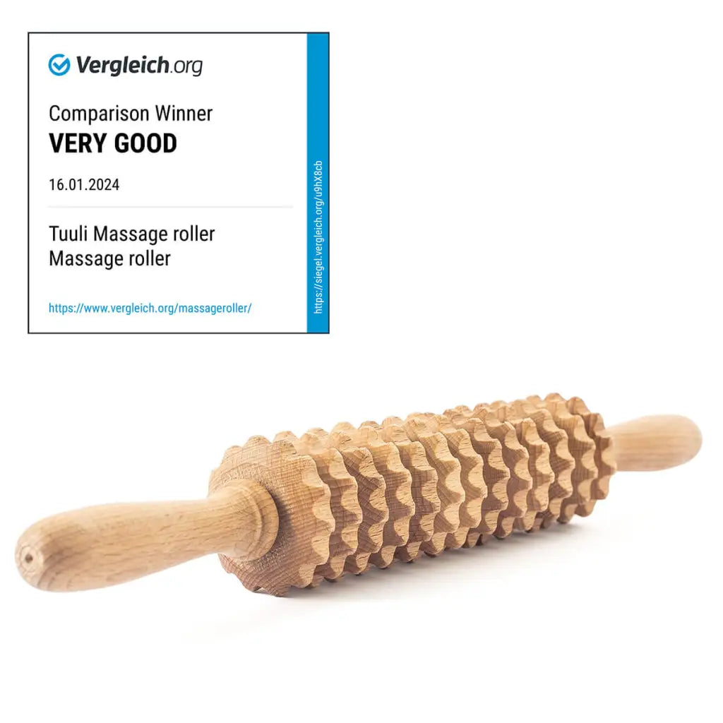 Wooden Massage Roller Rated with the highest rating by Vergleich.org