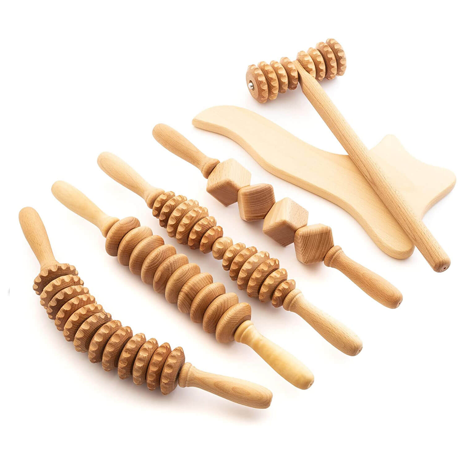 Tuuli Wooden Massage Roller Set - Maderotherapy Massage Stick For Removing  Fat Dimples, Relaxing Muscles, Self-Care - Wood Roller Massager For Body