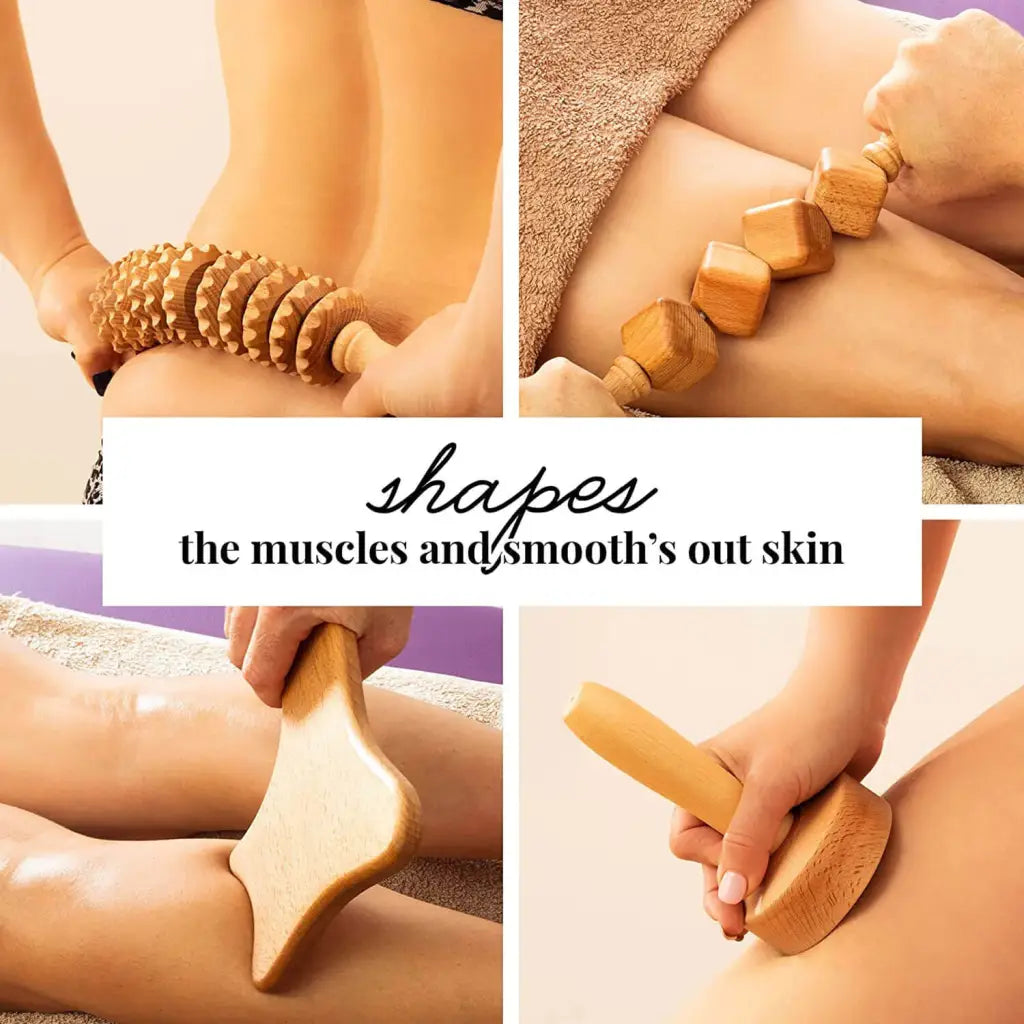 Ergonomic wooden paddle with wide handle, top-down view