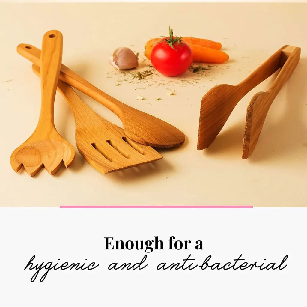 Cherry Wood Kitchen Set - Handcrafted Cooking Utensils