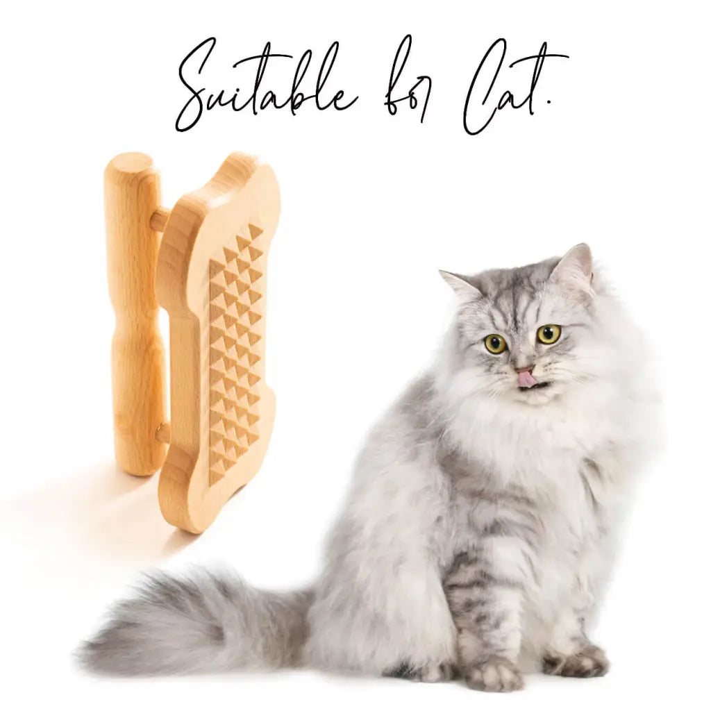 Wooden Pet Massager for Cats