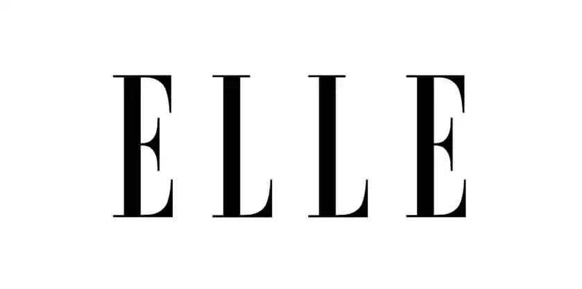 ELLE magazine logo in bold black capital letters.