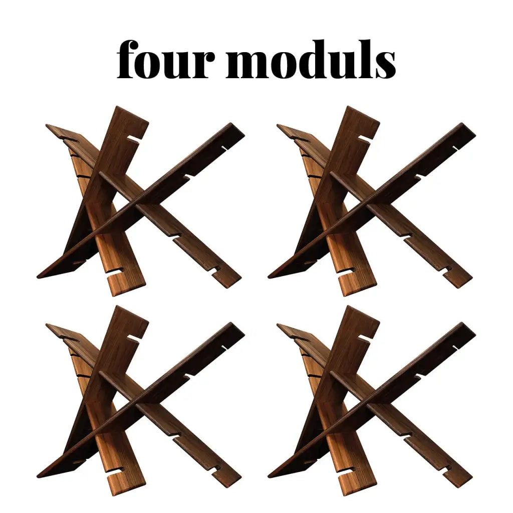 Intelligent Solid Walnut Wooden Wine Rack - Four Piece