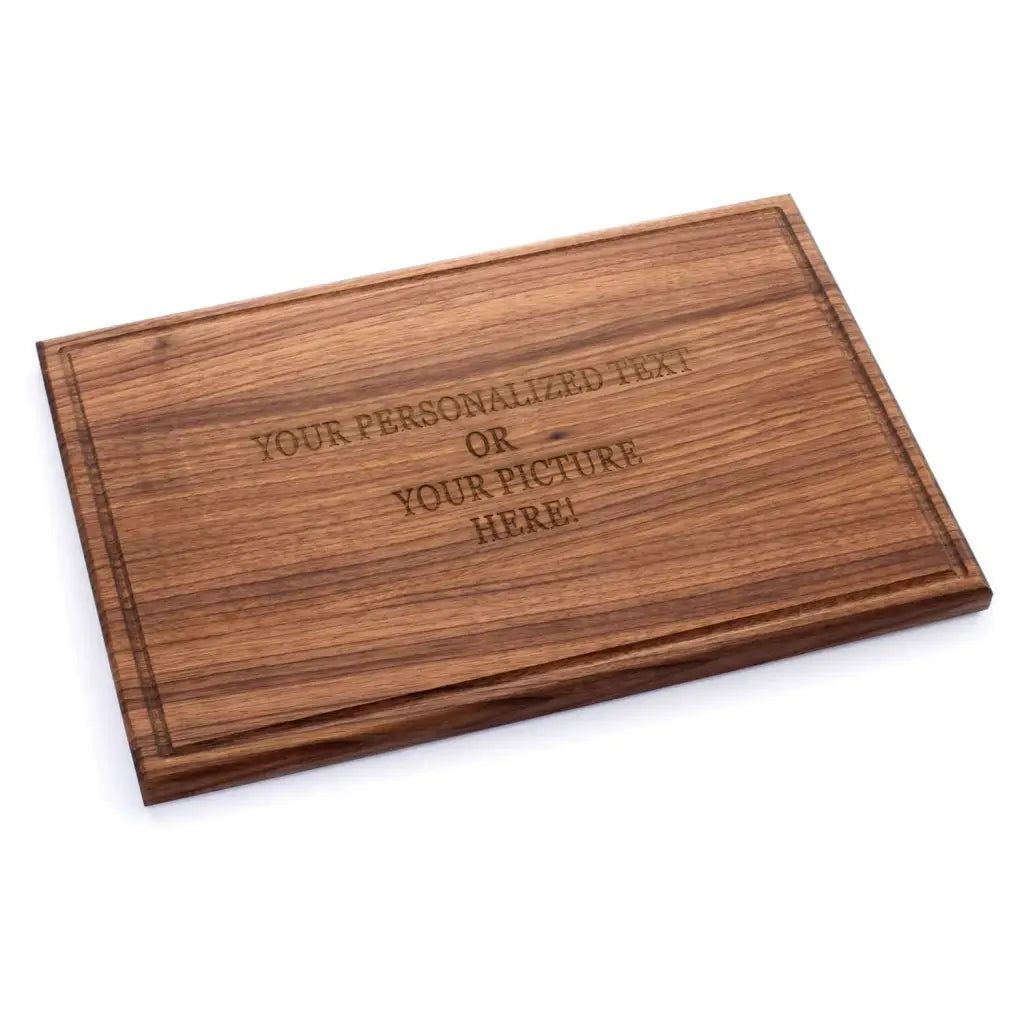 Large Wooden Cutting Board with Individual Engraving - Custom Walnut Design