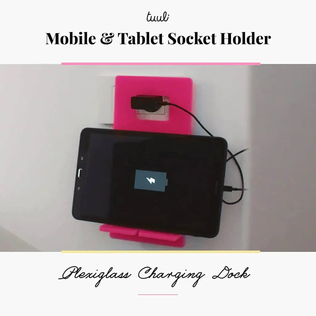 Mobile Phone Holder Tablet Smartphone Charging Stand Socket Plug Made of Plexiglass