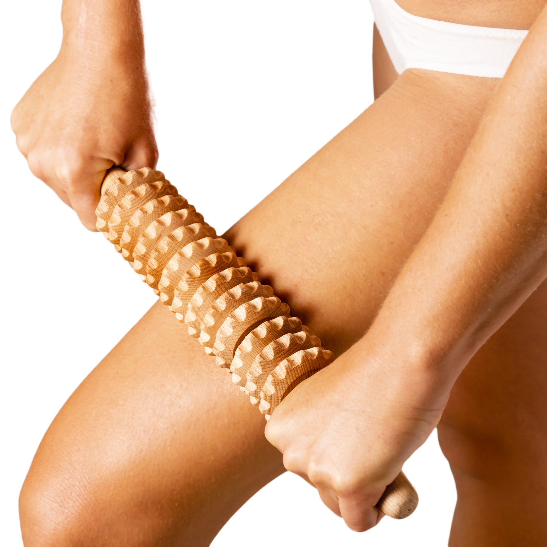 Wooden Cellulite Massage Roller with Handle Maderotherapy - Tuuli