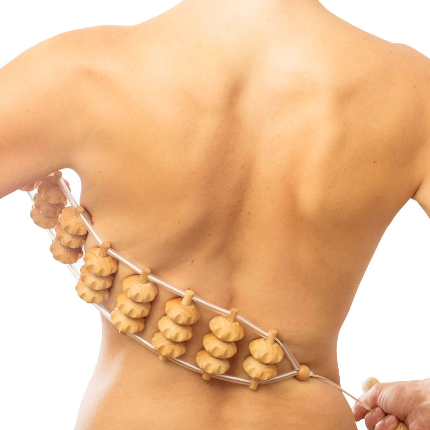 Wooden Back Massager Roller Rope 120 cm - Tuuli