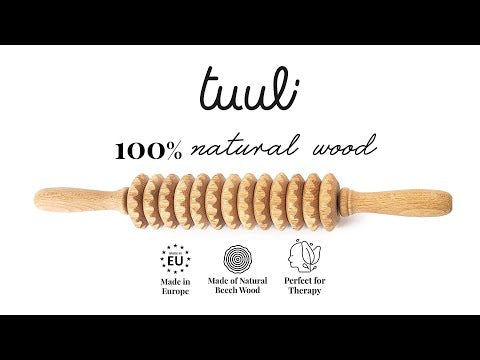Wooden Cellulite Massage Roller with Handle Maderotherapy - Tuuli