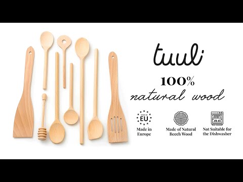 9 Piece Wooden Kitchen Utensil Set Handcrafted Tools Video on Youtube
