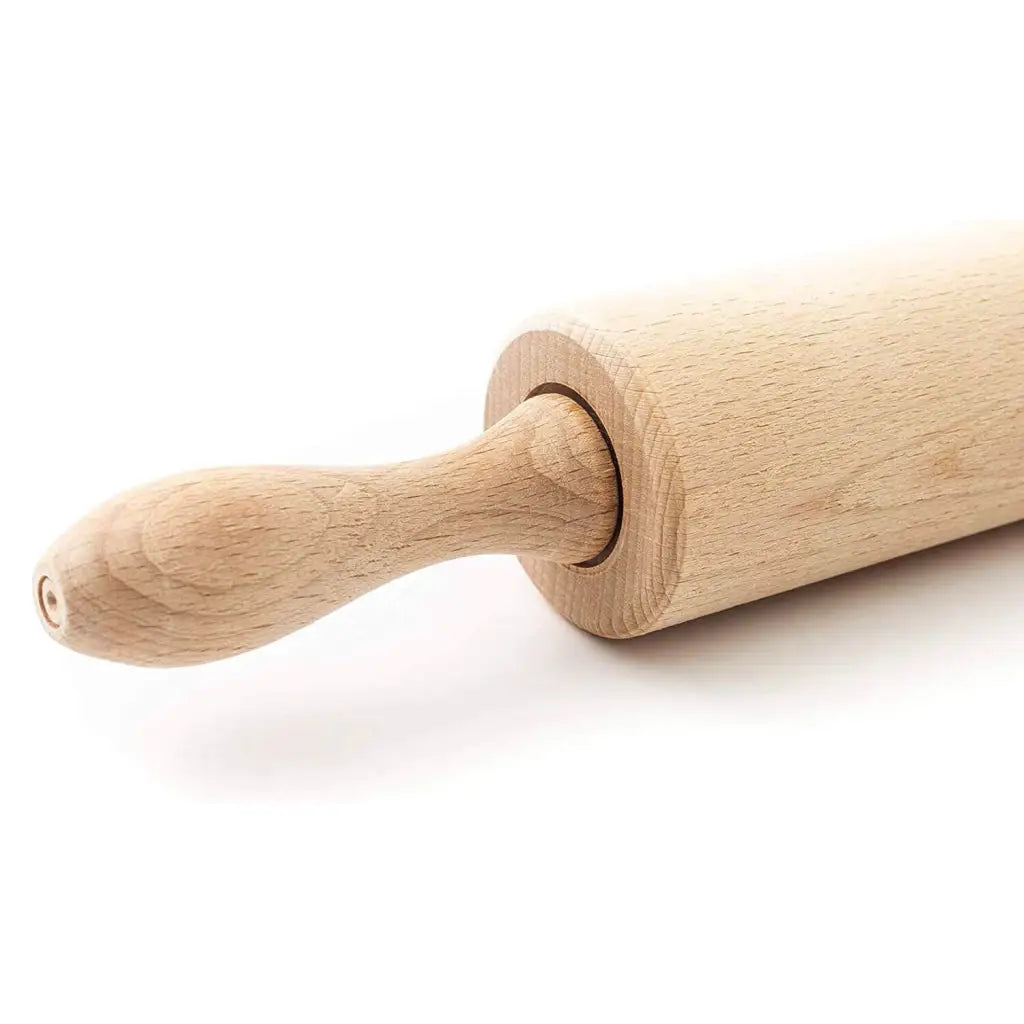 Professional Wooden Rolling Pin with Rotating Center - Baking and Pastry Essential