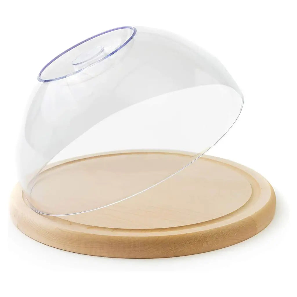 Cheese Cover Round Wooden Cutting Board with Lid - Elegant Serving Platter