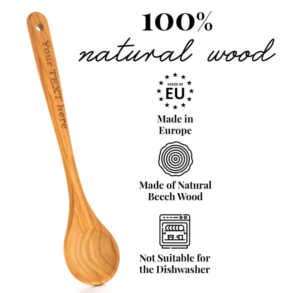 Personalized Wooden Kitchen Utensil - Natural Wood