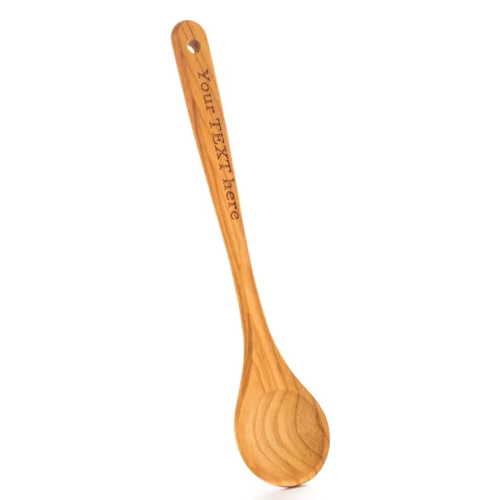 Custom Engraved Cherry Wood Cooking Spoon - Personalized Wooden Kitchen Utensil