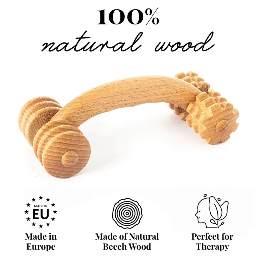 Wooden Handheld Massager - Natural Wood