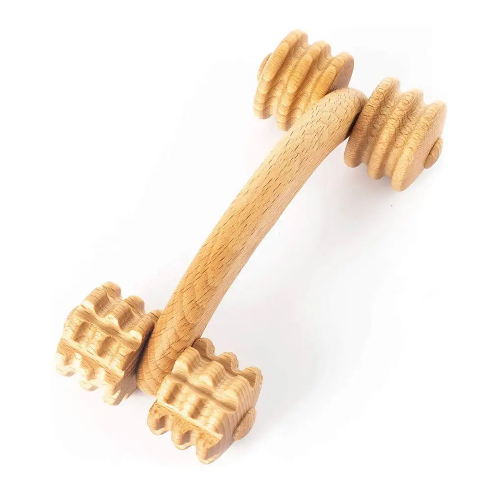 Wooden Handheld Massager for Back, Neck, Shoulder - Relaxation and Stress Relief Massage Roller