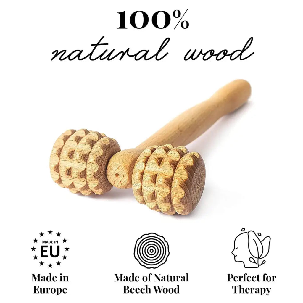 Wooden Massage Roller - Natural Wood