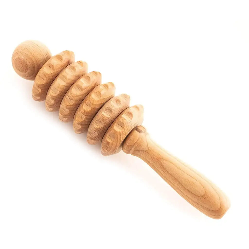 Wooden Back Neck Shoulder Body Massage Roller - Handcrafted for Ultimate Relaxation