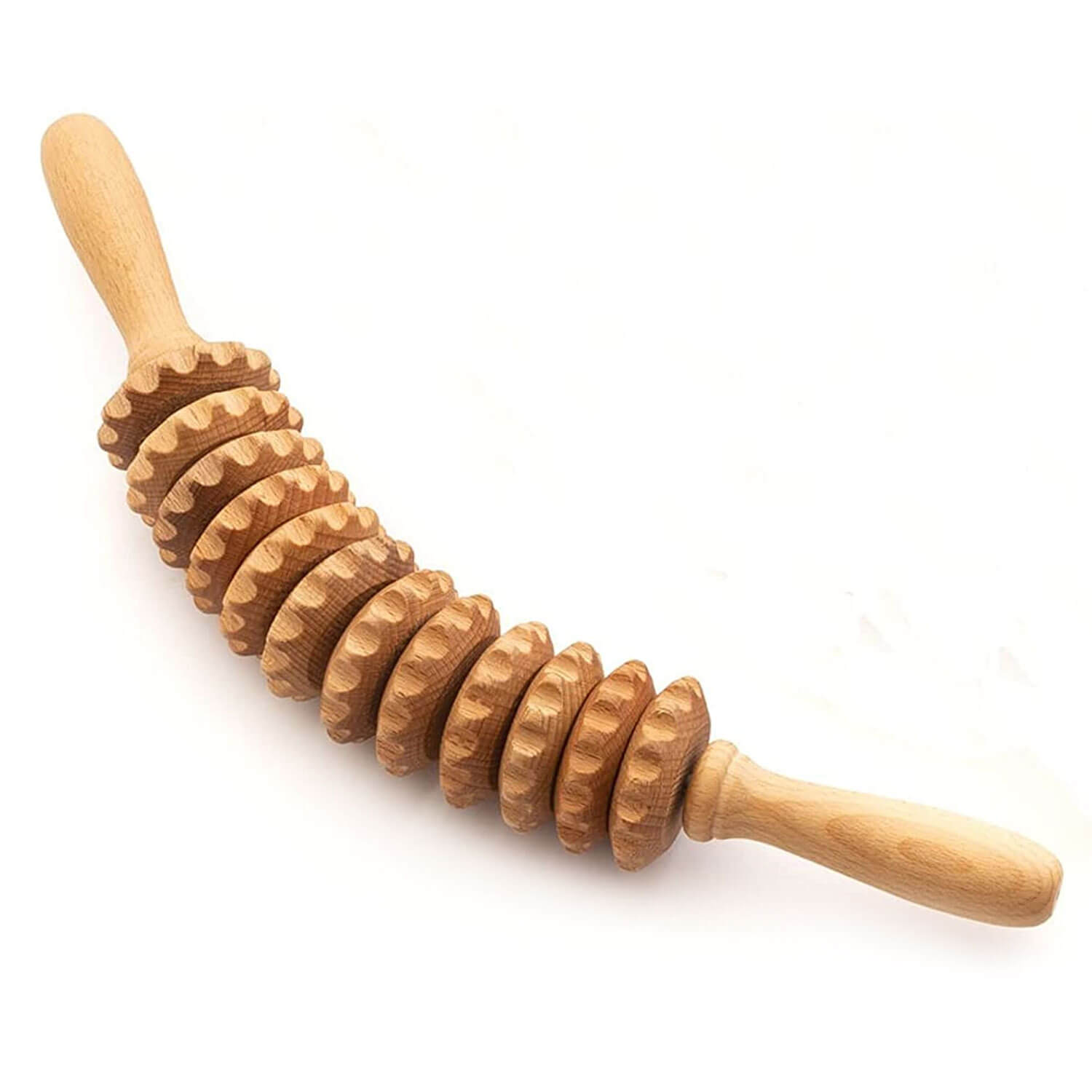 JOYLETUS Curved Wooden Massage Stick Roller for Anti Cellulite Lymphatic Drainage ,Wood Manual Self Therapy Massage Tools for Muscle Deep Tissue,Body
