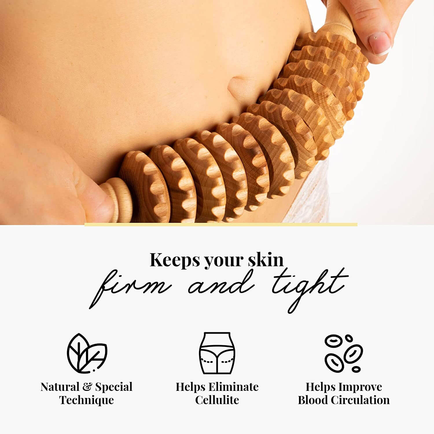 Wooden Body Massager - Keeps your skin firm and tight