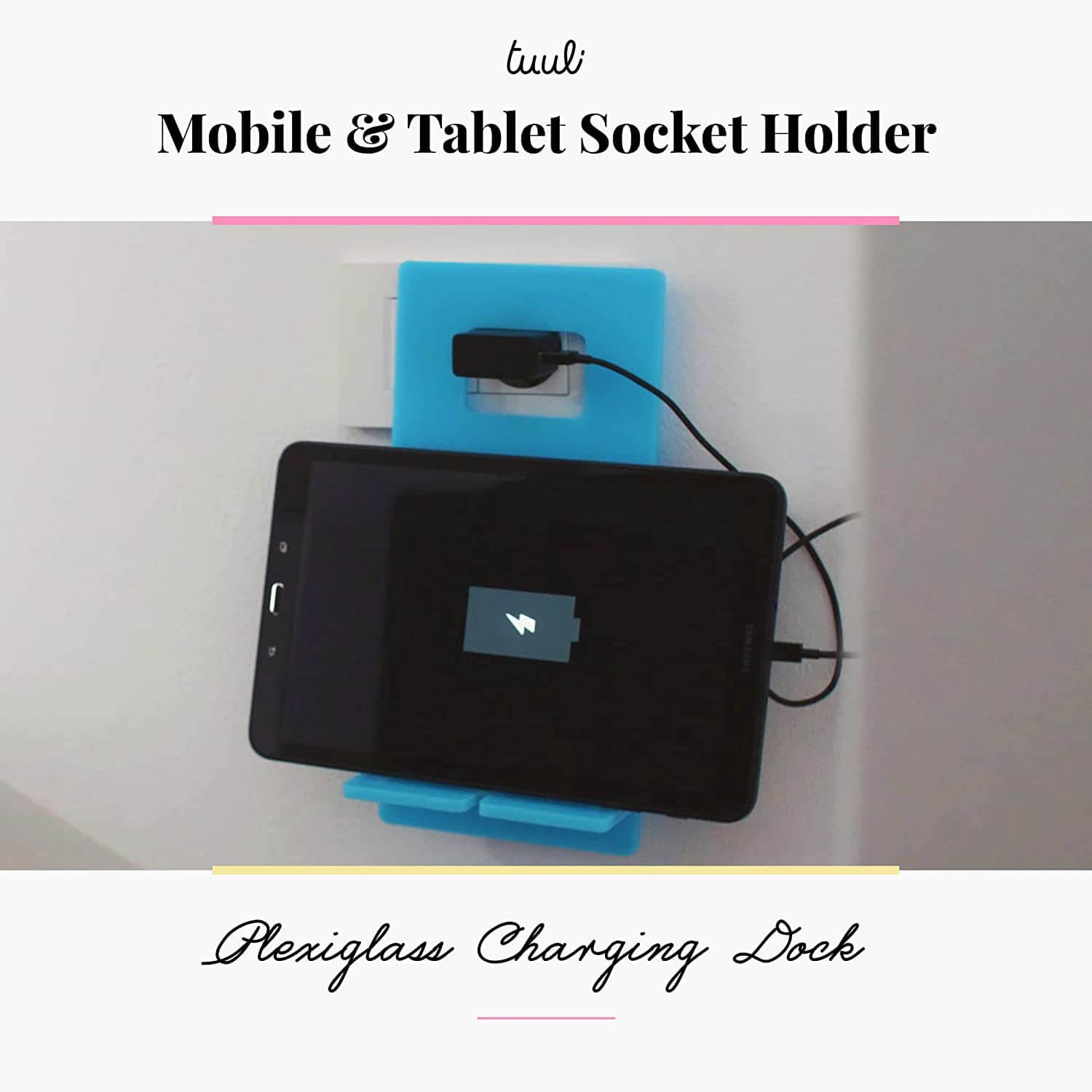 Mobile Phone Holder Tablet Smartphone Charging Stand Socket Plug Made of Plexiglass